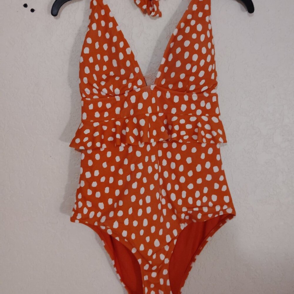 ZINGARA ONE-PIECE SWIMSUIT – POLKA DOT HALTER WITH RUFFLE WAIST